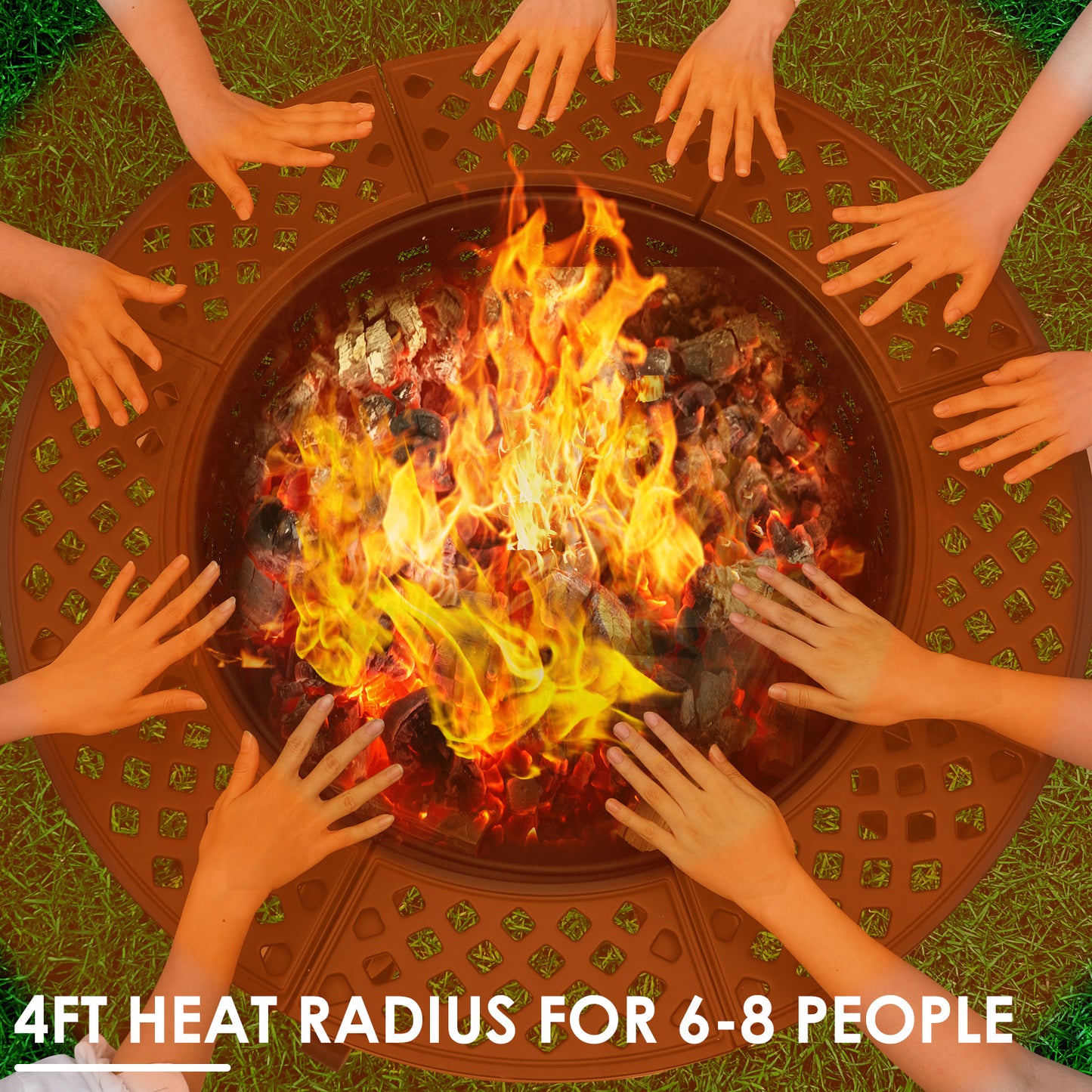 Arlopu 37" Outdoor Fire Pit, 3 in 1 Wood Burning Fire Pit with Lid and Fire Poker