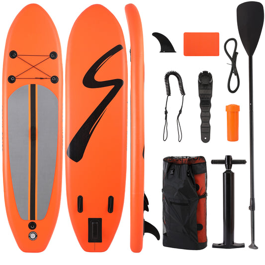 Arlopu 10FT Inflatable Stand Up Paddle Board, 3 Fins Paddleboard with Full SUP Accessories, Hand Pump and Carry Bag