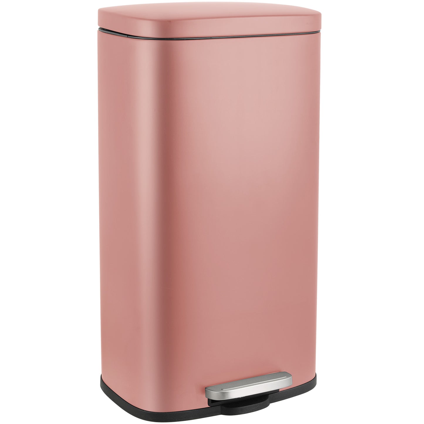Arlopu 8 Gallon Stainless Steel Trash Can with Lid, Rectangular Kitchen Garbage Can, Silver