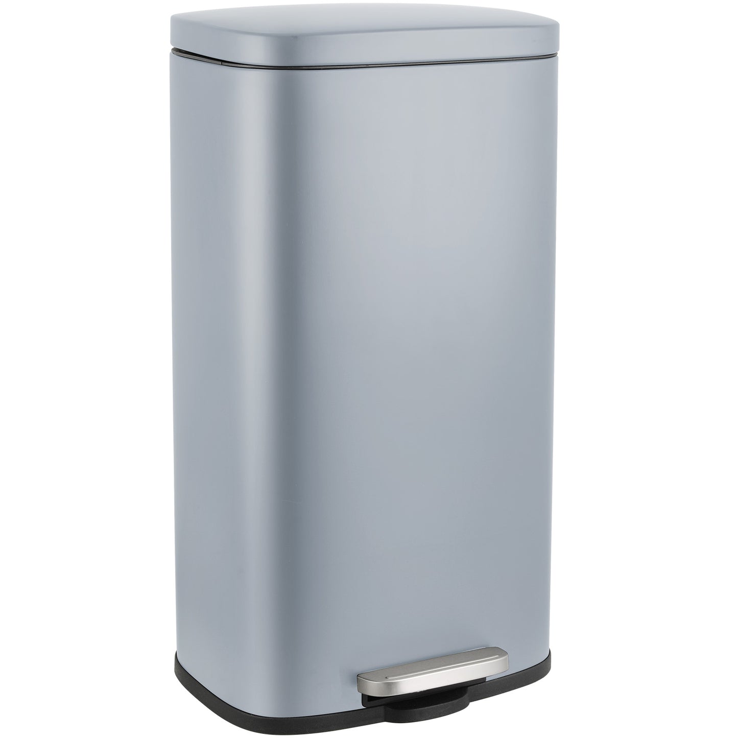 Arlopu 8 Gallon Stainless Steel Trash Can with Lid, Rectangular Kitchen Garbage Can, Silver