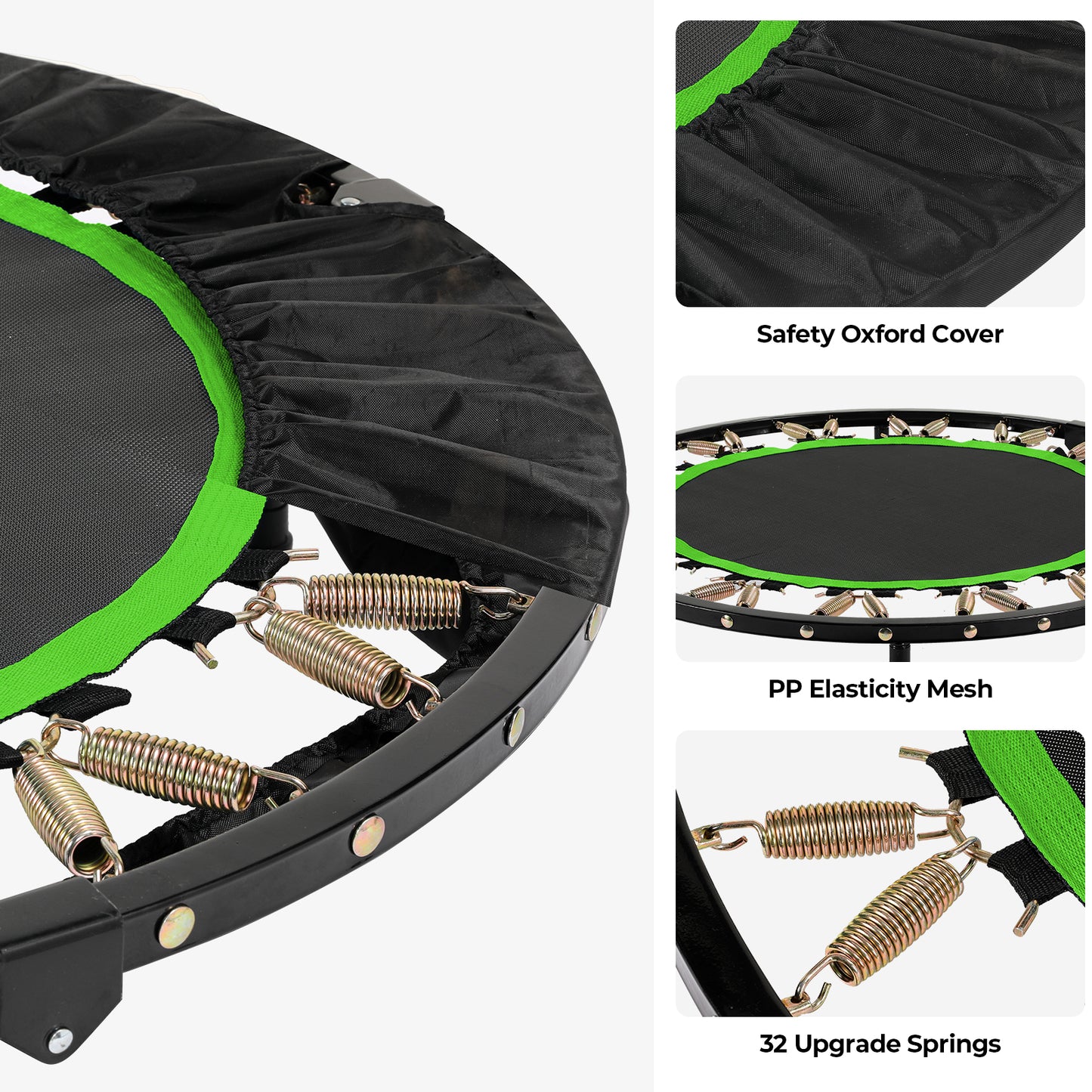 Arlopu 40" Fitness Mini Trampoline, Exercise Rebounder Mini Trampoline for Adults, Foldable with Adjustable Handle