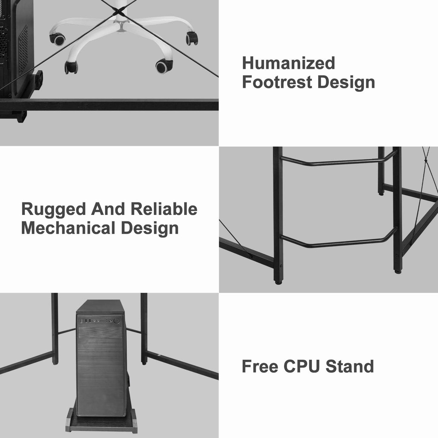 Arlopu Modern L-Shaped Desk, 66.5'' Corner Computer Desk Home Office Study Writing Workstation, Gaming Table