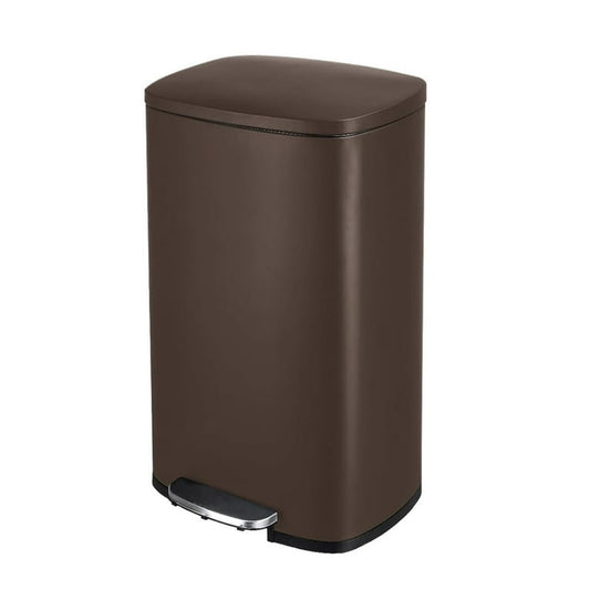 Arlopu 13.2 Gallon Step Trash Can, Stainless Steel Garbage Can with Lid, Rubbish Bin with Removable Plastic Inner Bucket, Fingerprint-Proof