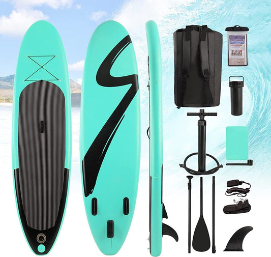 Arlopu 10' Inflatable Stand Up Paddle Board 6'' Thick with SUP Accessories, Non-Slip Deck