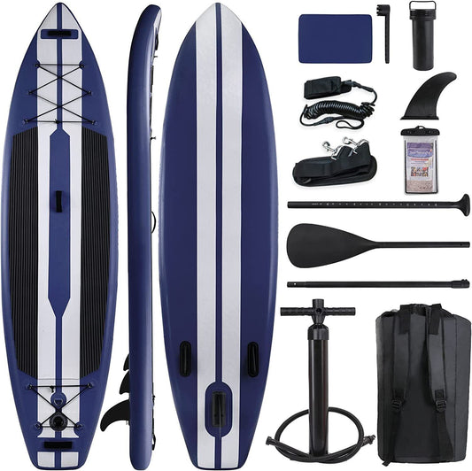 Arlopu 11FT Inflatable Stand Up Paddle Board Non-Slip SUP Surfboard with Complete Kit