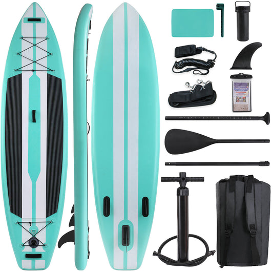 Arlopu 11FT Inflatable Stand Up Paddle Board Complete Kit 6'' Thick with Complete Kit, Backpack