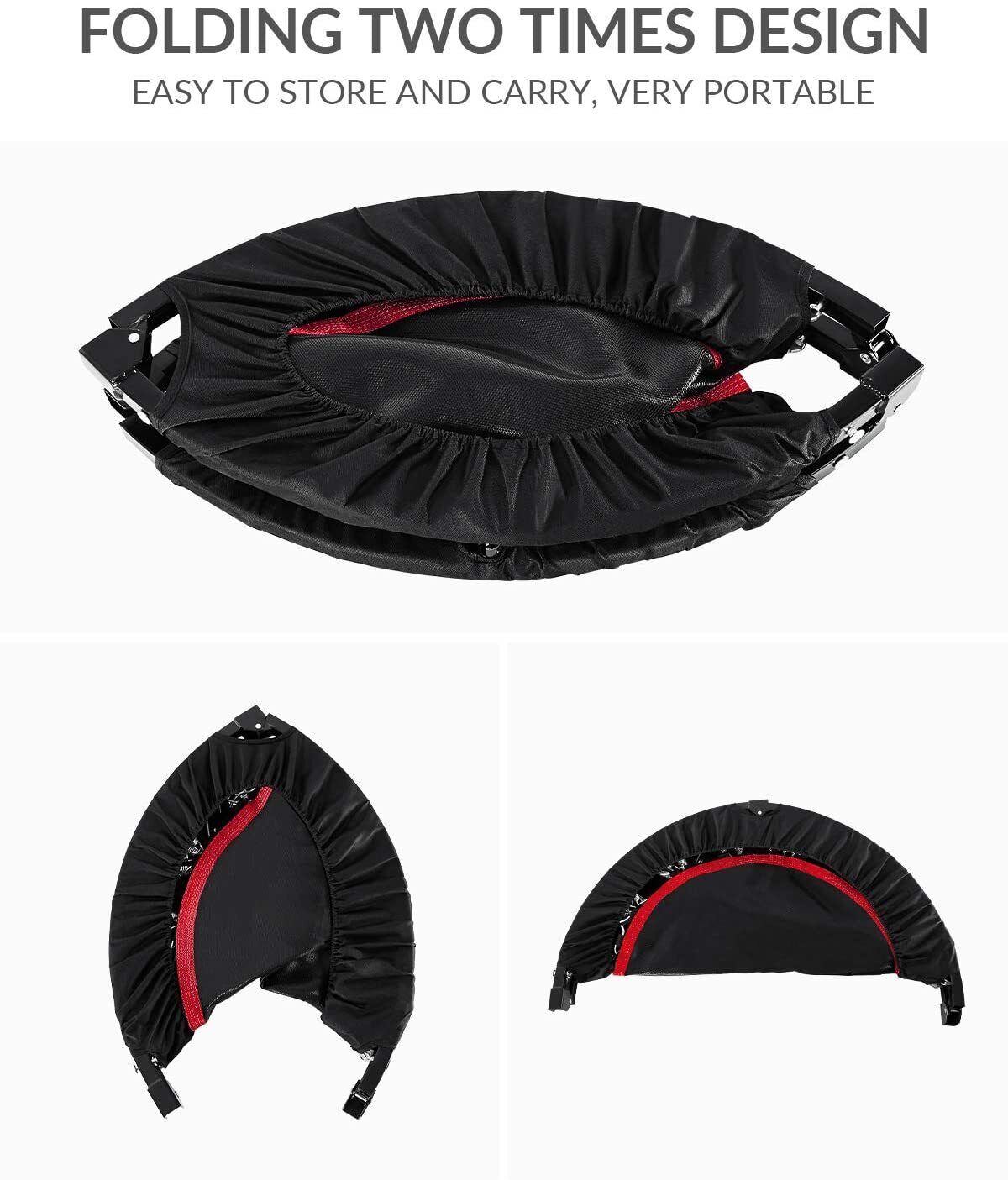 Arlopu 40'' Foldable Mini Trampoline Fitness Rebounder with Adjustable Foam Handle 330lbs