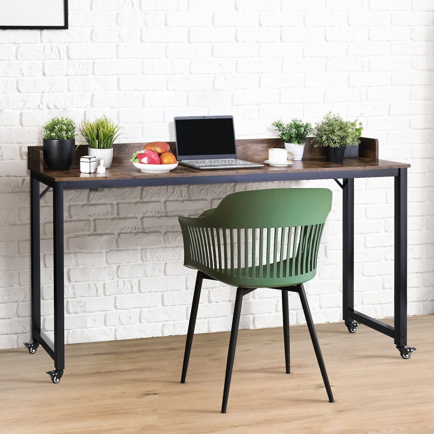 Arlopu 70.8'' Overbed Table with Wheels for Full/Queen Size Bed Frame, Mobile Computer Desk Standing Workstation Laptop Cart