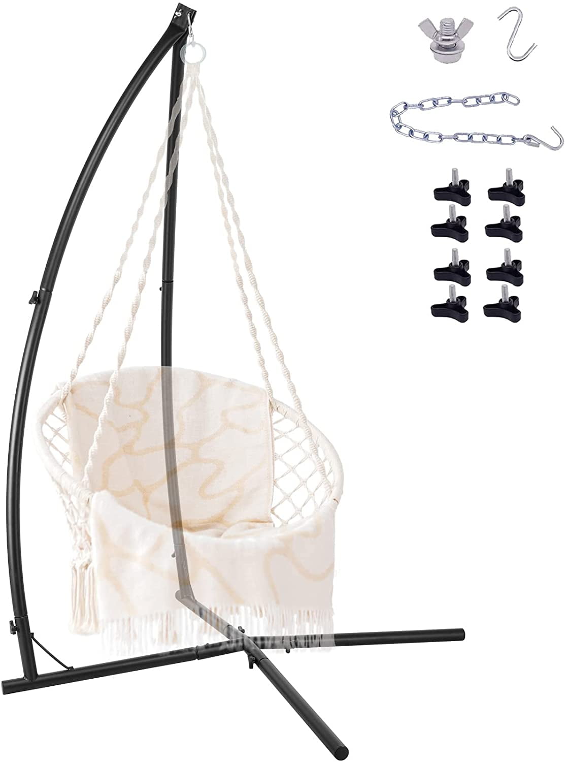 hanging tent with stand Arlopu Hammock Chair Stand, Heavy Duty Steel X Base Stand for Hanging