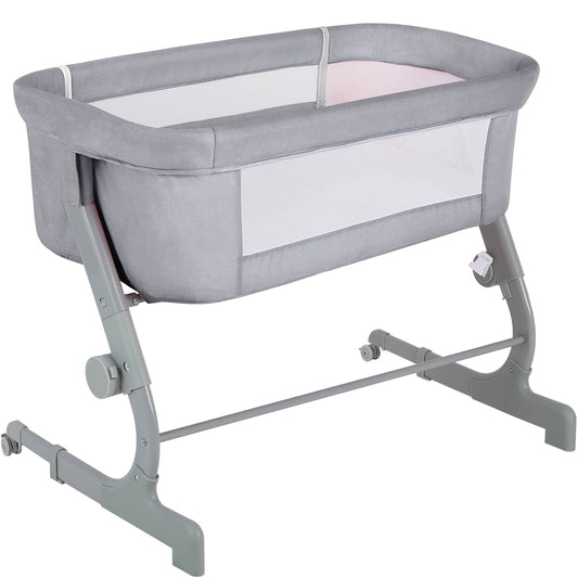 Arlopu Baby Bassinet, Bedside Sleeper for Baby, Bed to Bed, Portable Bedside Crib for Newborn, Adjustable Height
