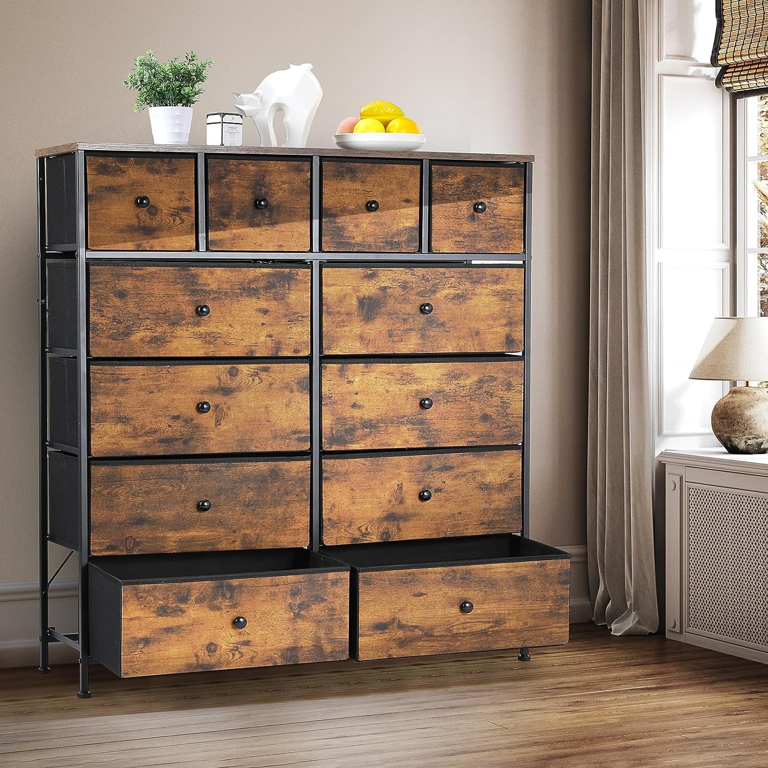 Arlopu 12-Drawer Dresser, Fabric Storage Drawer, Tall Chest Organizer Arlopu 12-Drawer Dresser, Fabric Storage Drawer, Tall Chest Organizer