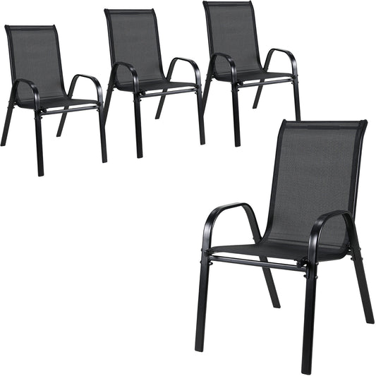 Arlopu Arlopu Patio Dining Chairs Set of 4, Outdoor Stackable Chairs with High Back & Armrest