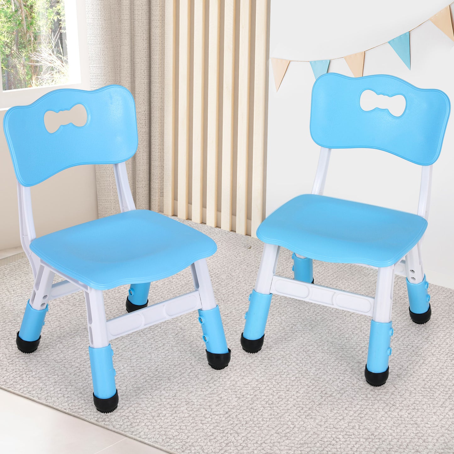 Arlopu 2pcs Adjustable Kids Chair, 3 Levels Adjustable Stackable Toddler Chairs, Maximum Load-Bearing 220Lb, Ergonomic Children Seats for Classroom/Daycare/Familiy