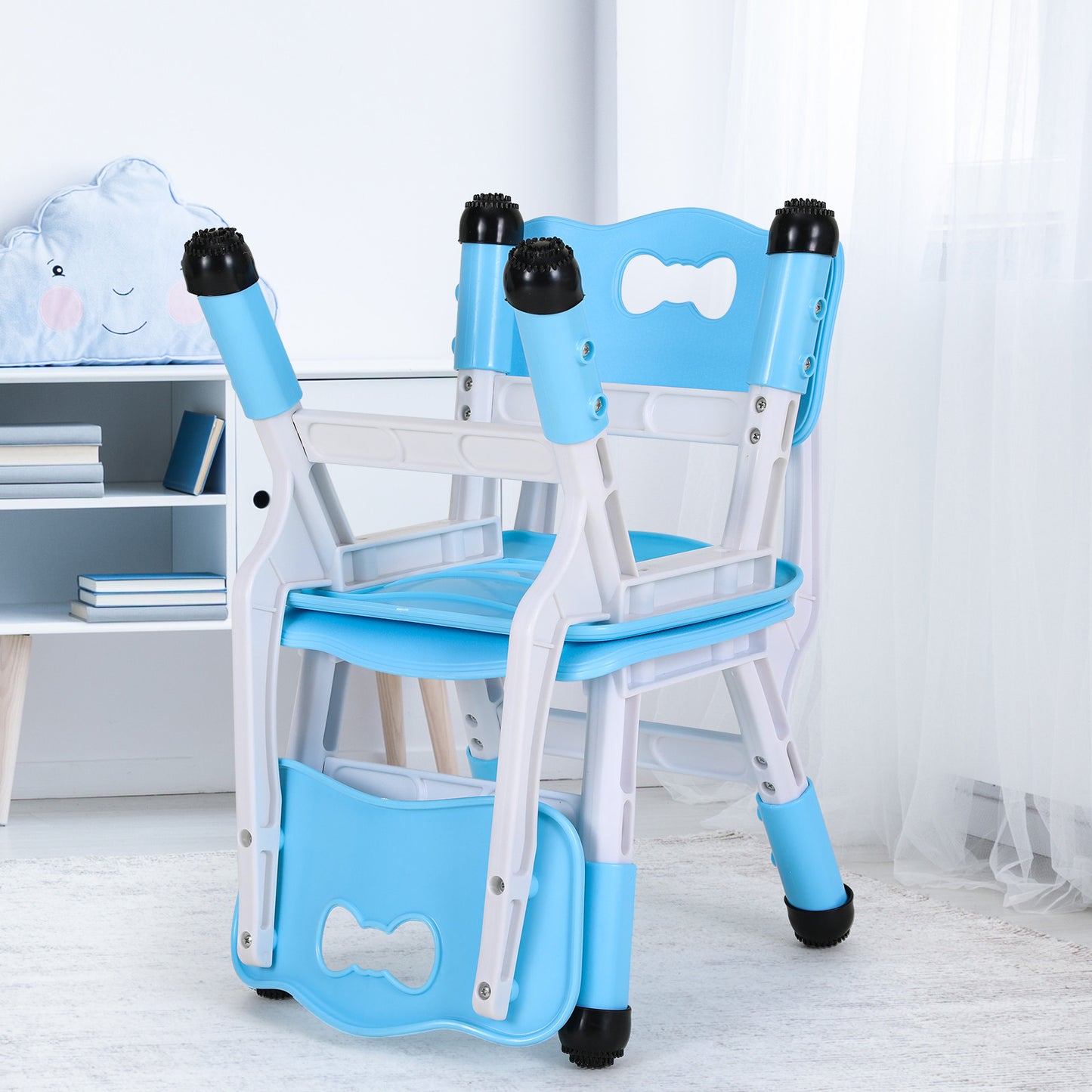 Arlopu 2pcs Adjustable Kids Chair, 3 Levels Adjustable Stackable Toddler Chairs, Maximum Load-Bearing 220Lb, Ergonomic Children Seats for Classroom/Daycare/Familiy