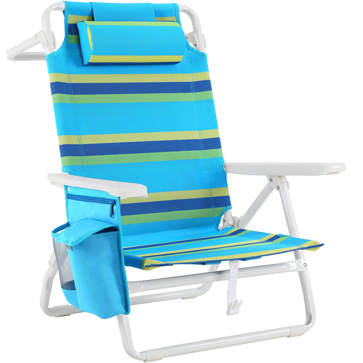 Arlopu Folding Backpack Beach Chair, Outdoor Portable Folding Camping Chair, Max Load 350lbs