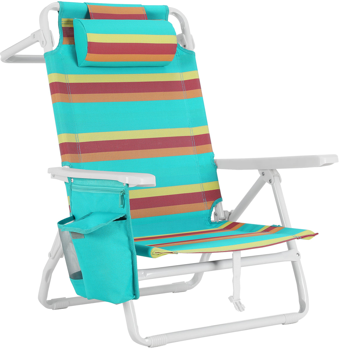 Arlopu Folding Backpack Beach Chair, Outdoor Portable Folding Camping Chair, Max Load 350lbs