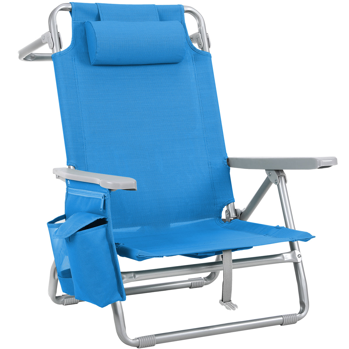 Arlopu Folding Backpack Beach Chair, Outdoor Portable Folding Camping Chair, Max Load 350lbs