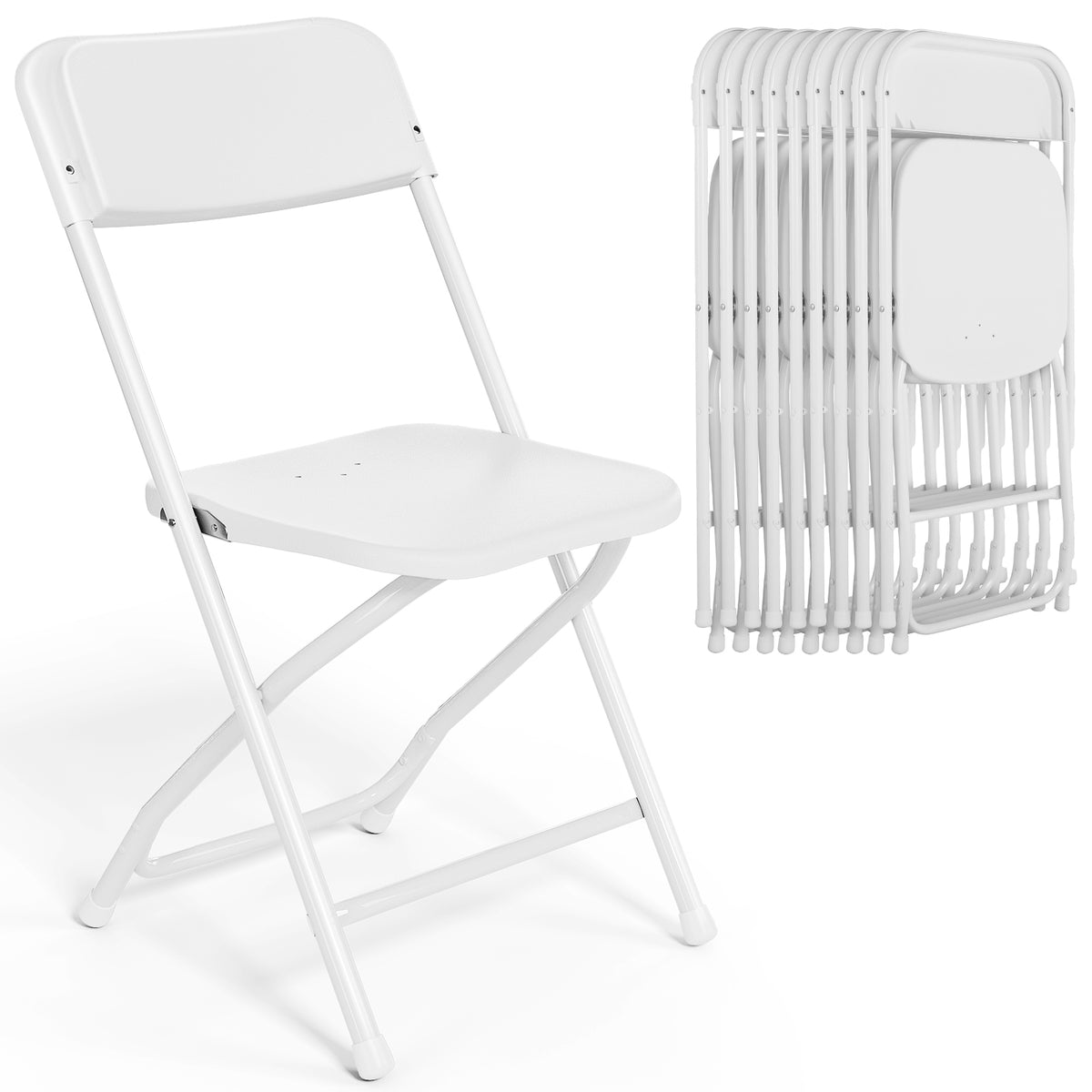 4/6/8/10/12/16/20 Pack Plastic Folding Chairs, Lightweight Portable Party Banquet Event Chairs for Outdoors, 350 LB Capacity