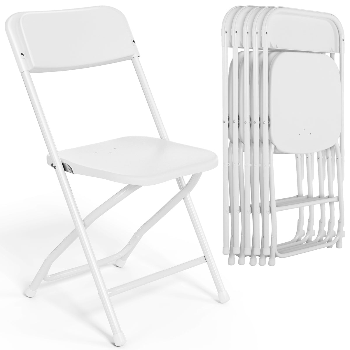 4/6/8/10/12/16/20 Pack Plastic Folding Chairs, Lightweight Portable Party Banquet Event Chairs for Outdoors, 350 LB Capacity