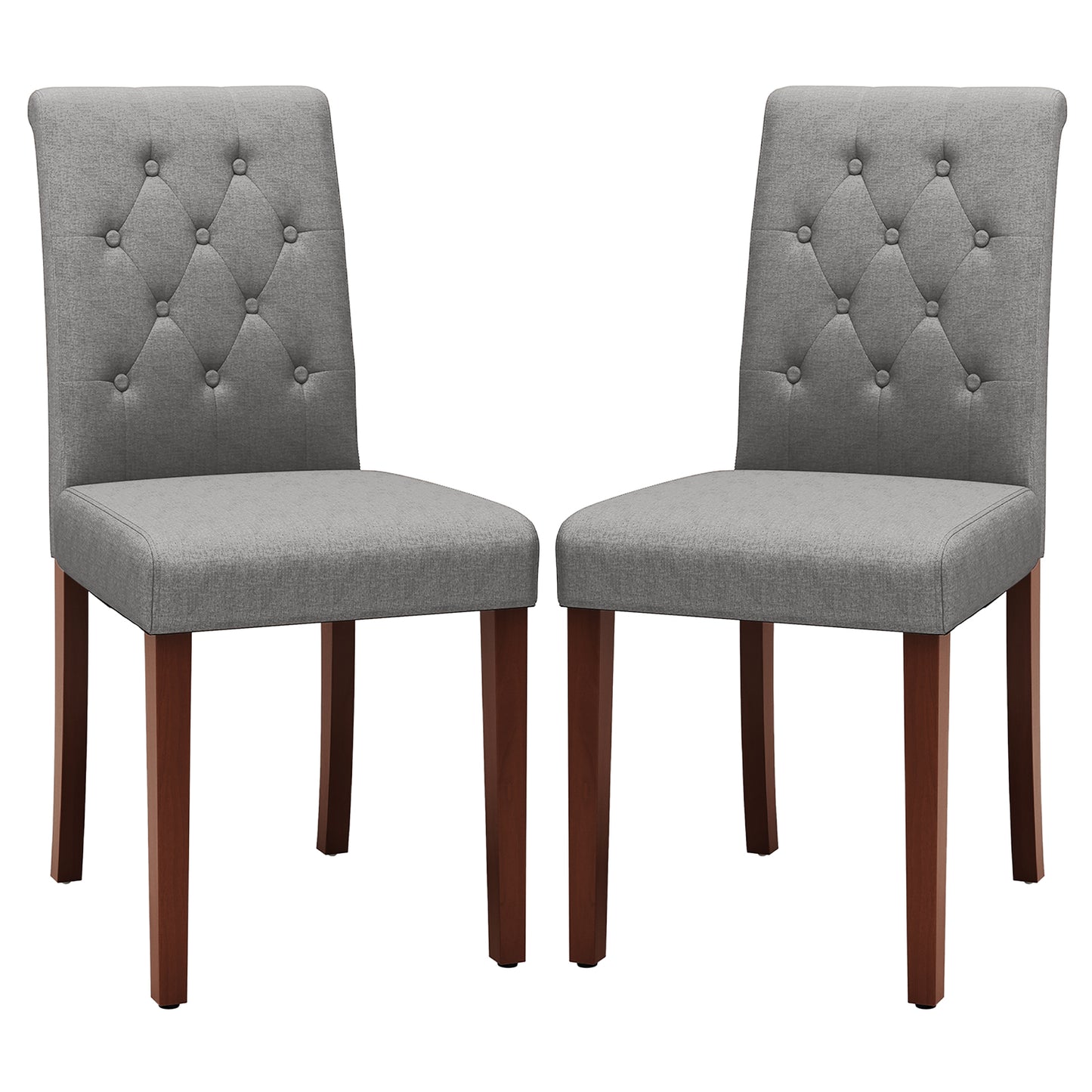 Arlopu Upholstered Dining Chairs Set of 2, Button Tufted Dining Chairs, Solid Wood Legs, Modern Armless Side Chairs for Dining Room & Kitchen