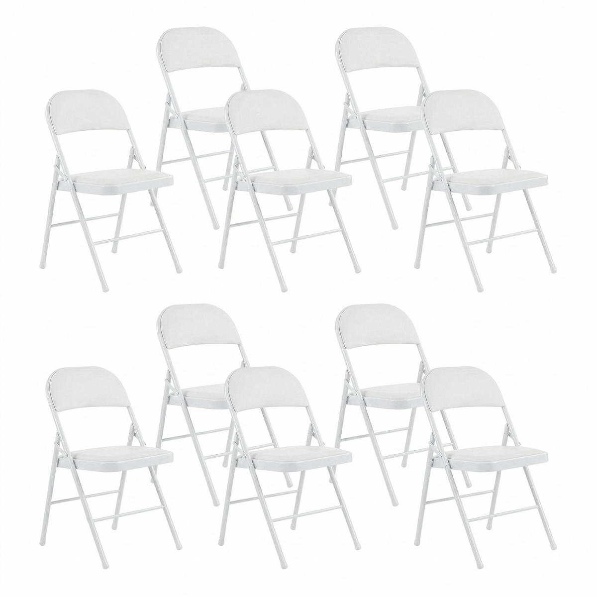 Arlopu 4/6/8/10/12 Pack Folding Chairs, Convenient Leather Padded Folding Chairs