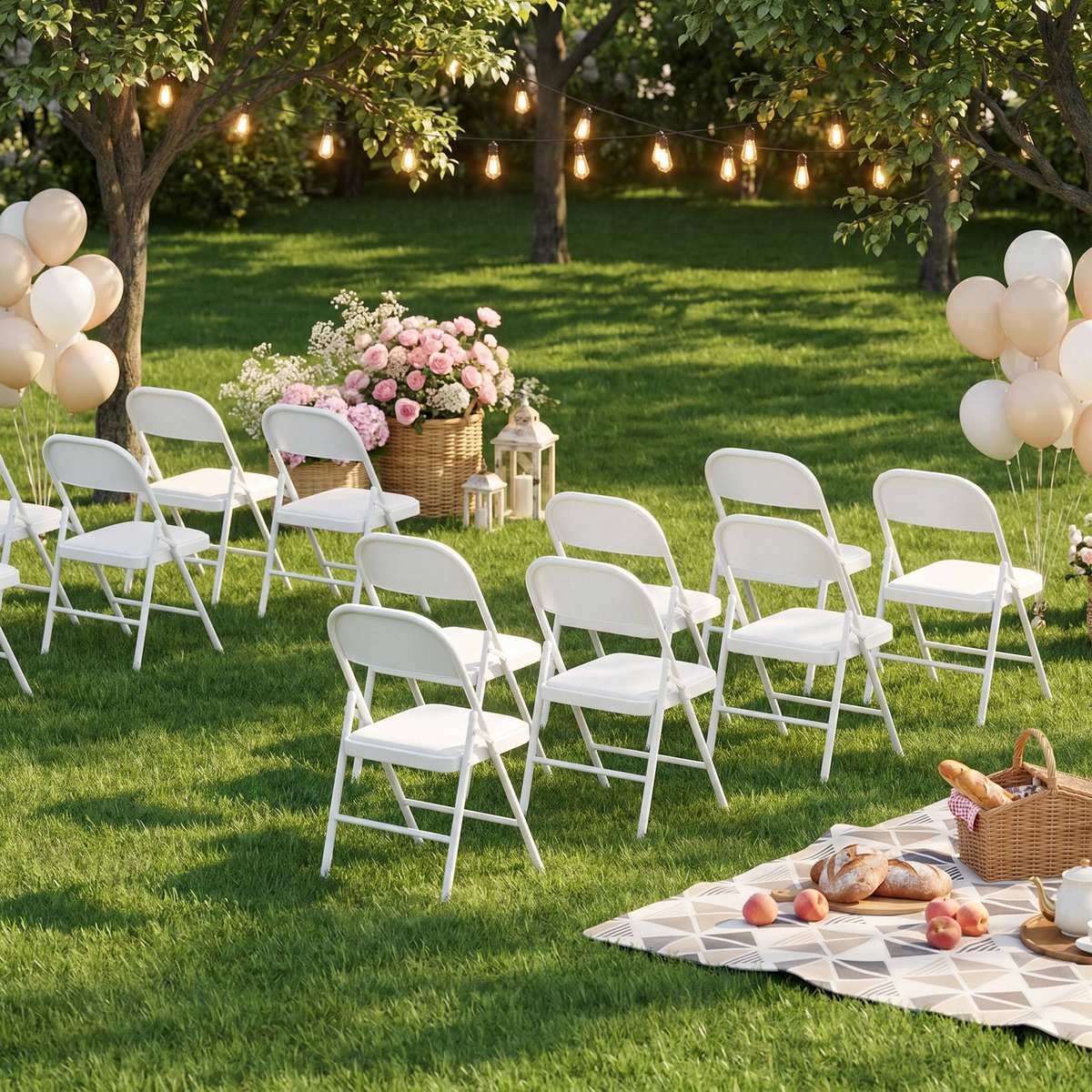 Arlopu 4/6/8/10/12 Pack Folding Chairs, Convenient Leather Padded Folding Chairs