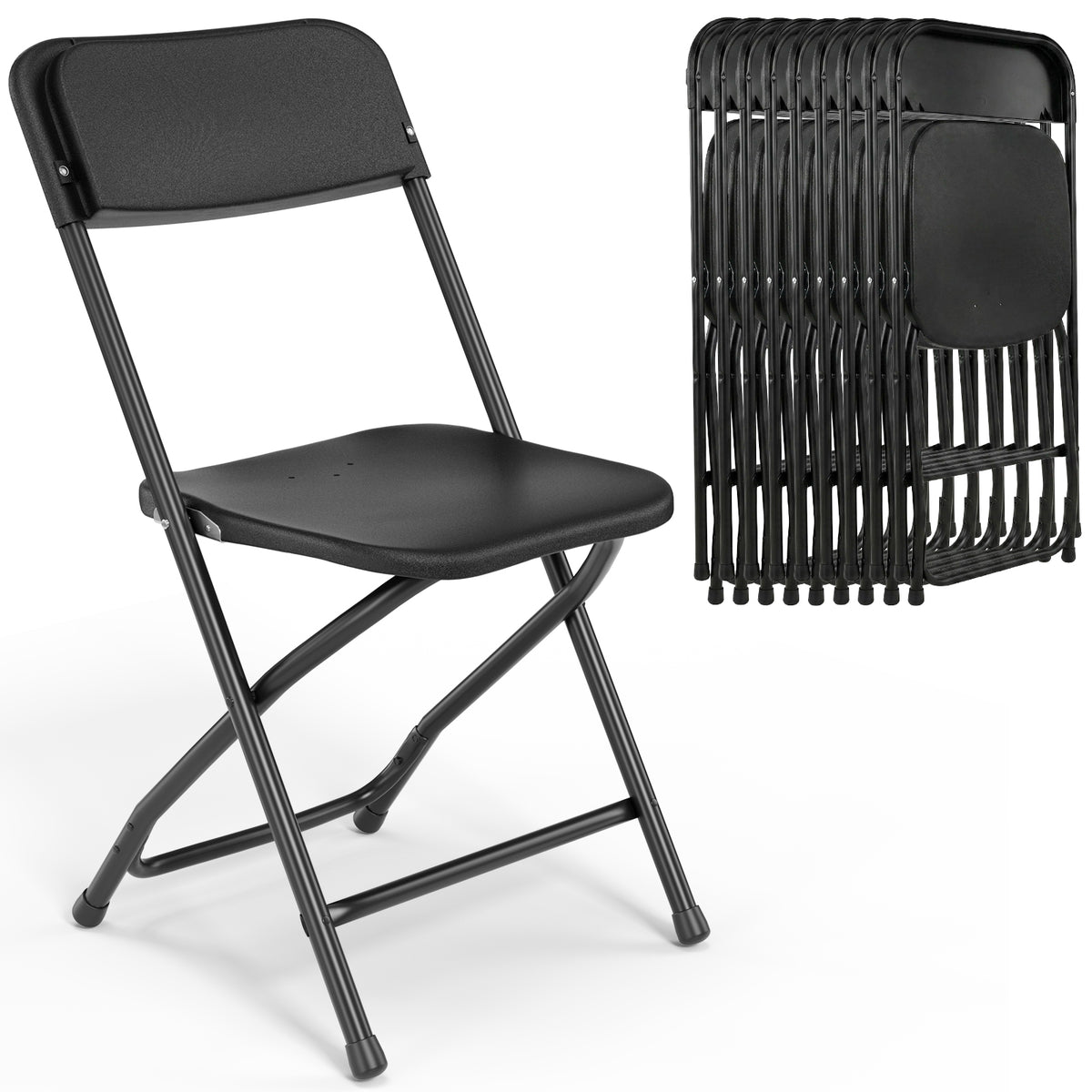 4/6/8/10/12/16/20 Pack Plastic Folding Chairs, Lightweight Portable Party Banquet Event Chairs for Outdoors, 350 LB Capacity