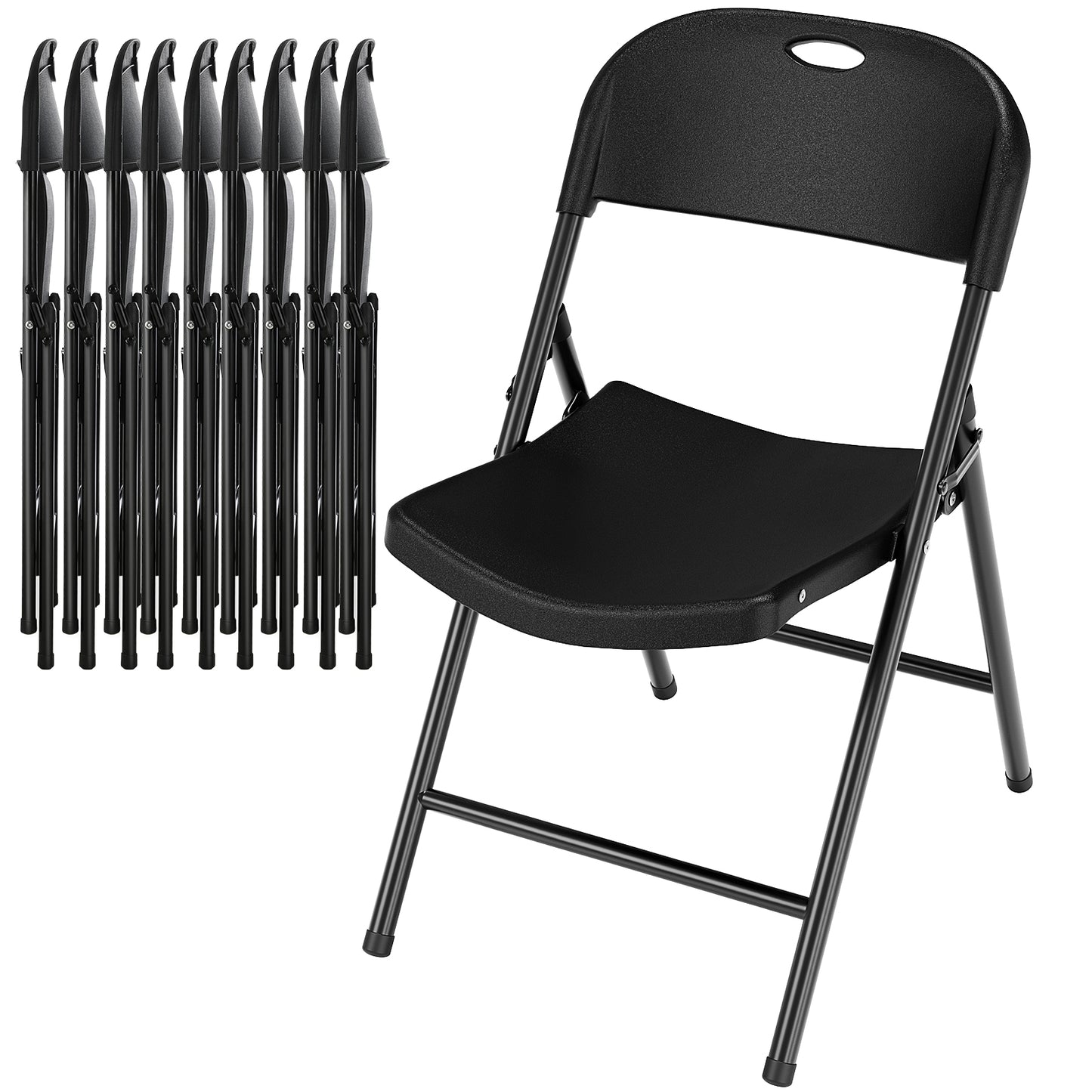 Arlopu 4/6/8/10/12/16/20 Pack Commercial Plastic Folding Chairs Stackable Wedding Party Chairs Portable Chairs for Outdoor Indoor, 350 lbs Capacity