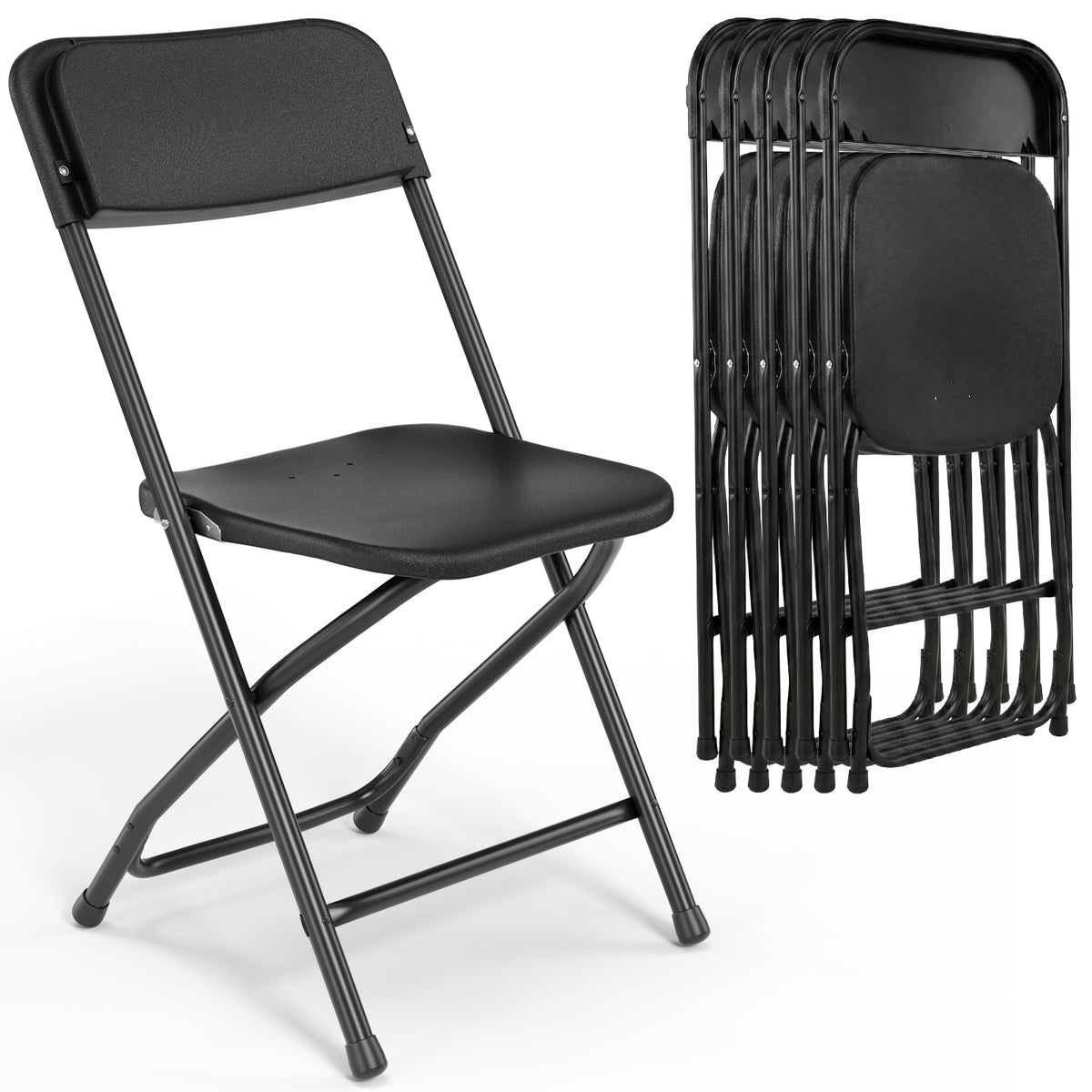 4/6/8/10/12/16/20 Pack Plastic Folding Chairs, Lightweight Portable Party Banquet Event Chairs for Outdoors, 350 LB Capacity