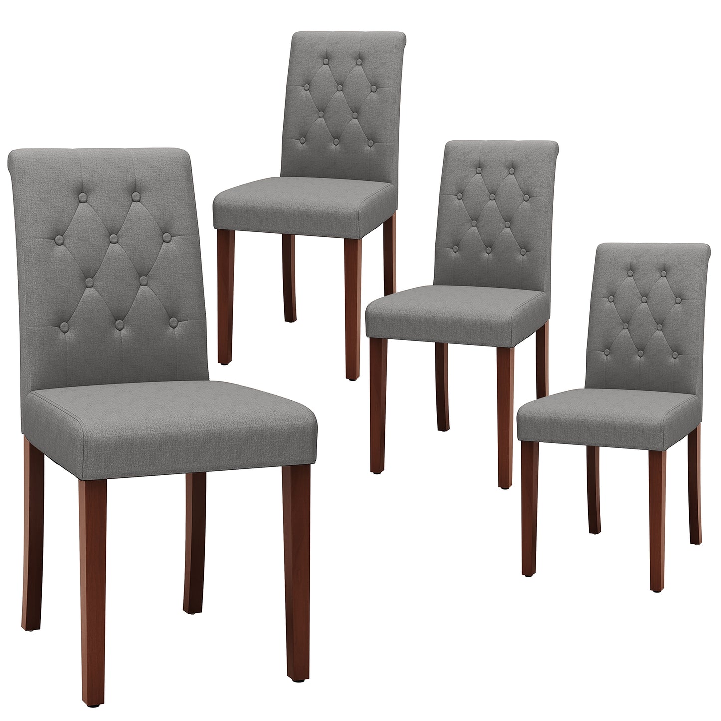 Arlopu Upholstered Dining Chairs Set of 2, Button Tufted Dining Chairs, Solid Wood Legs, Modern Armless Side Chairs for Dining Room & Kitchen