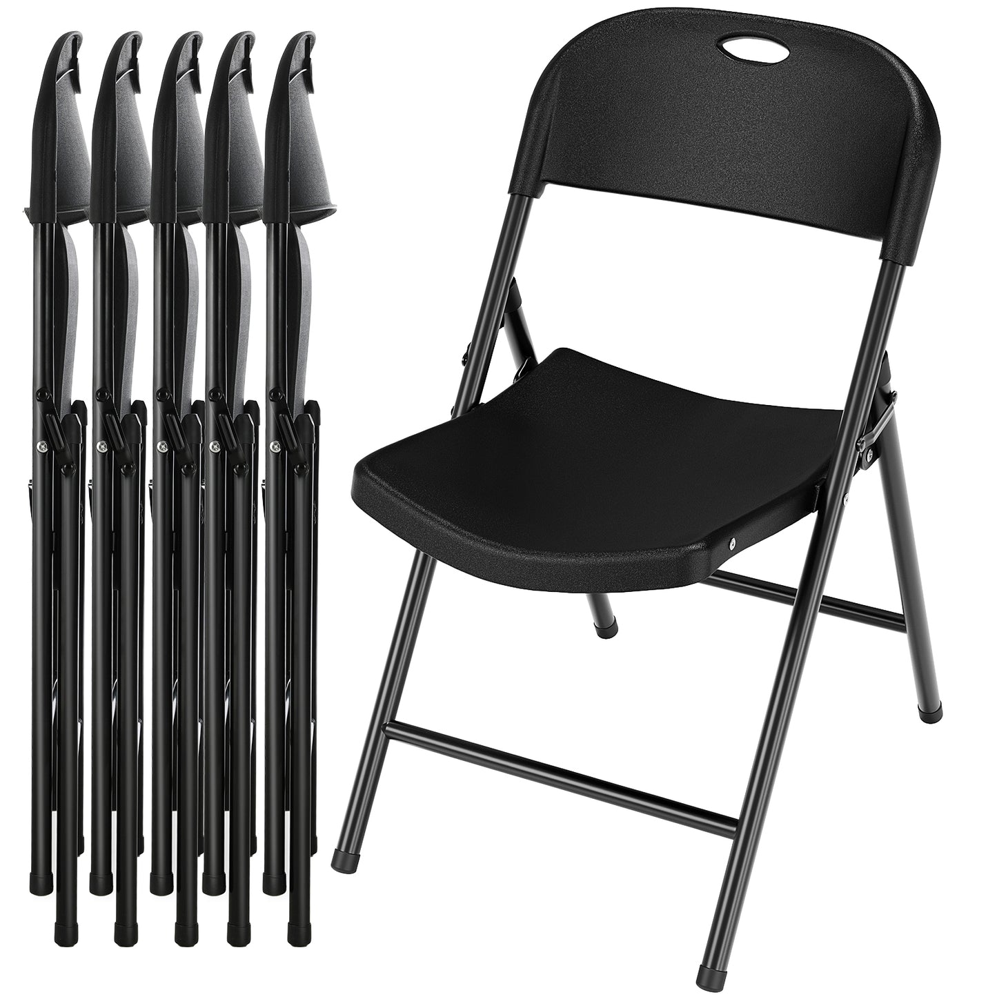 Arlopu 4/6/8/10/12/16/20 Pack Commercial Plastic Folding Chairs Stackable Wedding Party Chairs Portable Chairs for Outdoor Indoor, 350 lbs Capacity