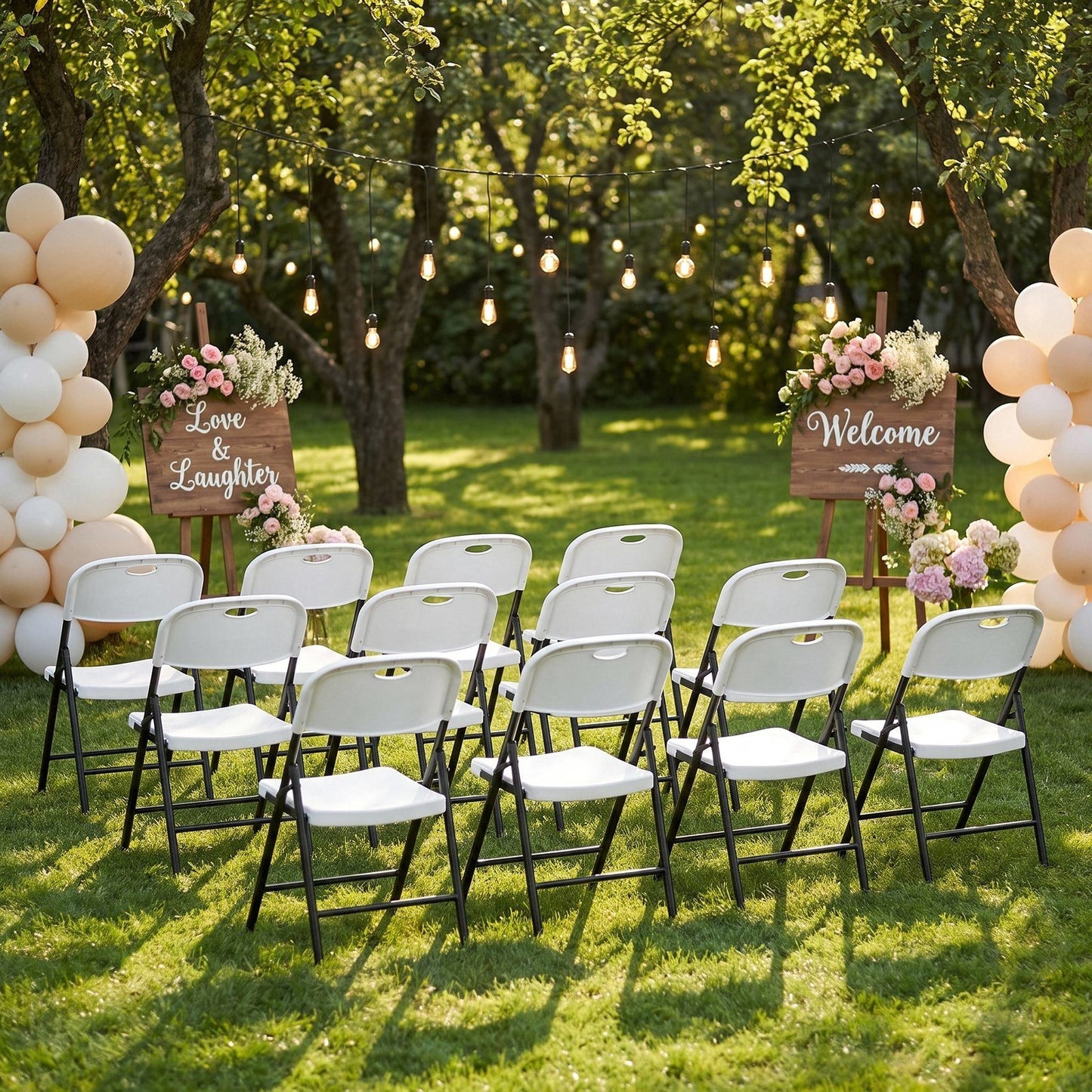 Arlopu 4/6/8/10/12/16/20 Pack Commercial Plastic Folding Chairs Stackable Wedding Party Chairs Portable Chairs for Outdoor Indoor, 350 lbs Capacity