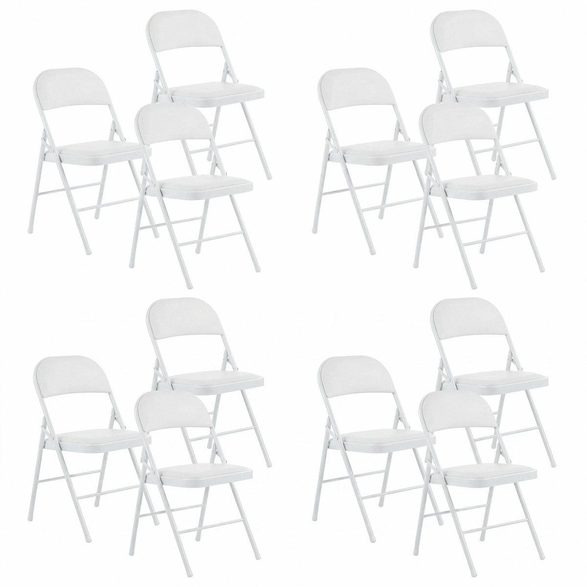 Arlopu 4/6/8/10/12 Pack Folding Chairs, Convenient Leather Padded Folding Chairs