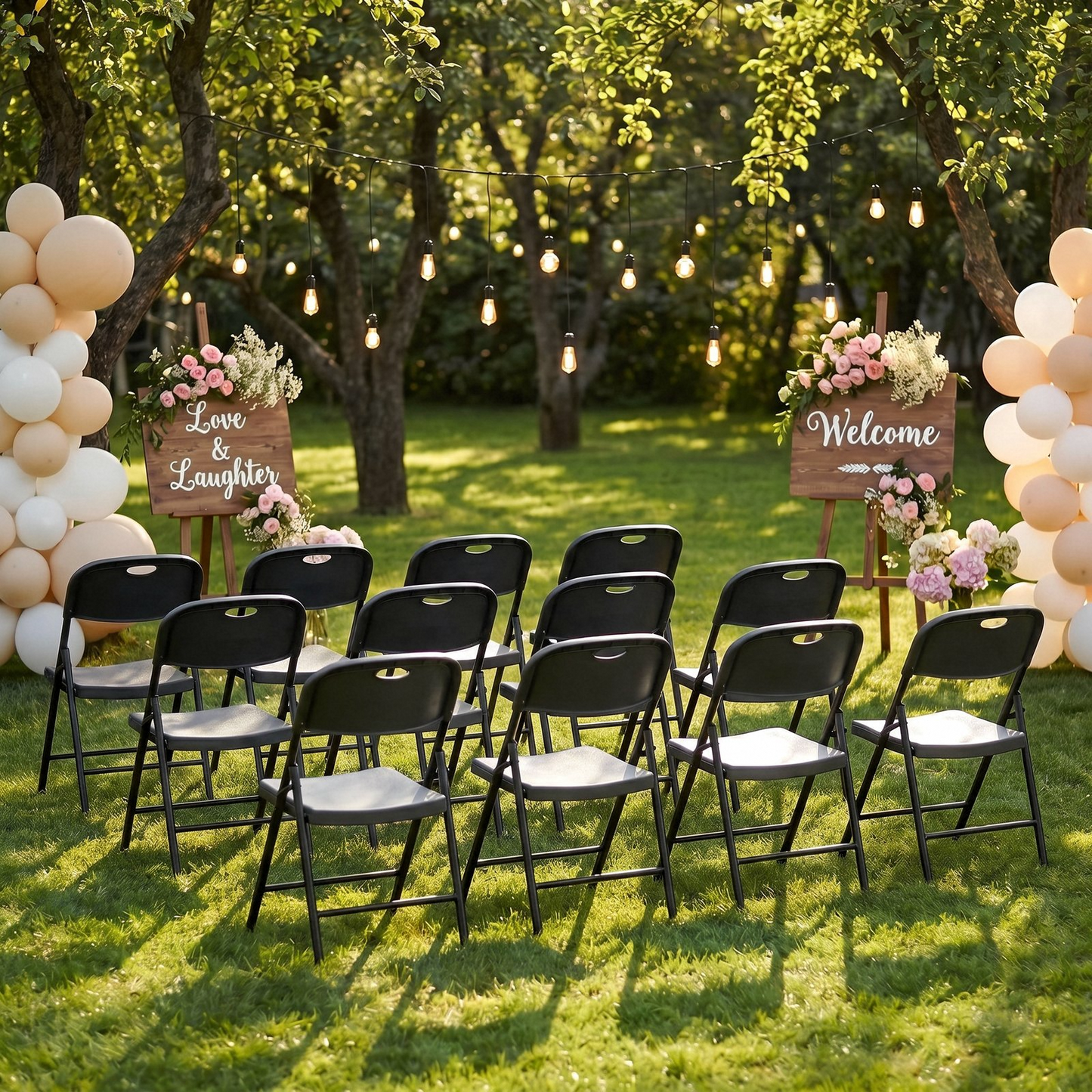 Arlopu 4/6/8/10/12/16/20 Pack Commercial Plastic Folding Chairs Stackable Wedding Party Chairs Portable Chairs for Outdoor Indoor, 350 lbs Capacity