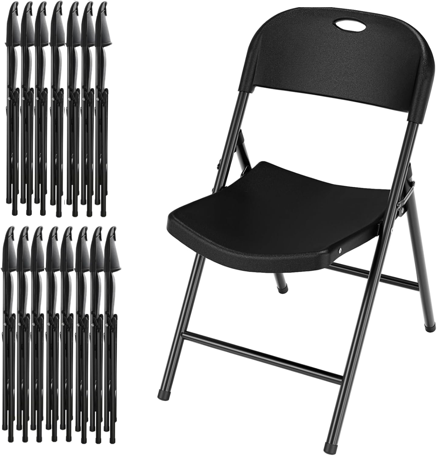 Arlopu 4/6/8/10/12/16/20 Pack Commercial Plastic Folding Chairs Stackable Wedding Party Chairs Portable Chairs for Outdoor Indoor, 350 lbs Capacity