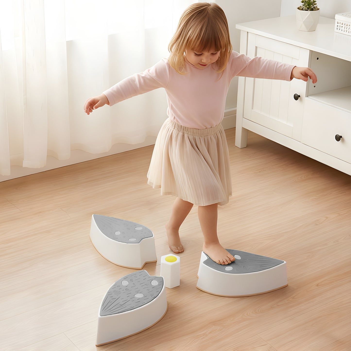 Arlopu Stepping Stones, Non-Slip, 3 Balance Stone Pieces, Sensory Toys for Ages 3+