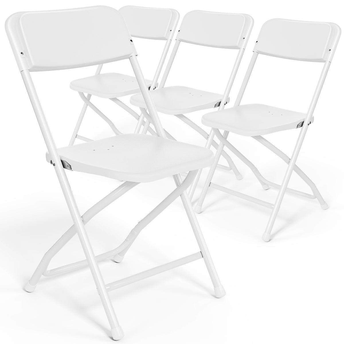 4/6/8/10/12/16/20 Pack Plastic Folding Chairs, Lightweight Portable Party Banquet Event Chairs for Outdoors, 350 LB Capacity