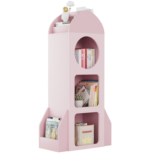 Arlopu Kids Bookshelf, 3-Tier Book Shelf Toy Organizer with Side shelves for Bedroom/Playroom/Nursery