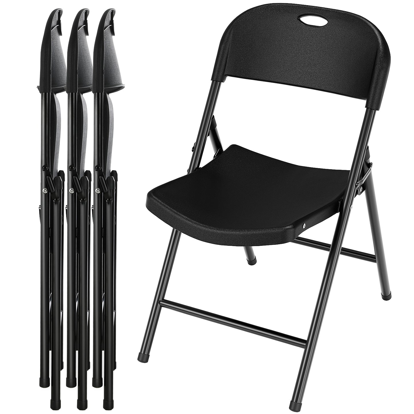 Arlopu 4/6/8/10/12/16/20 Pack Commercial Plastic Folding Chairs Stackable Wedding Party Chairs Portable Chairs for Outdoor Indoor, 350 lbs Capacity