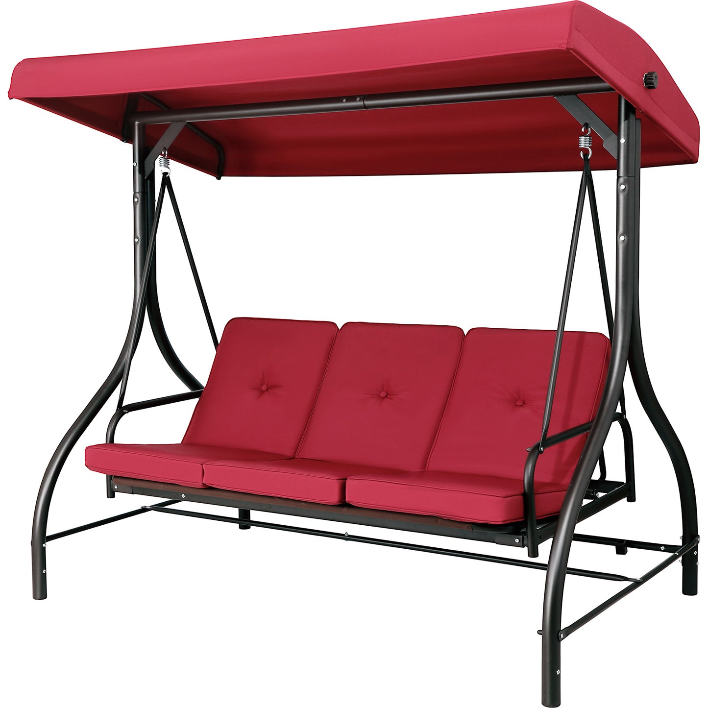 Arlopu Outdoor 3-Seat Patio Swing, Porch Swings, Backrest Bench Swing Sets, Glider Swing Bed Chair