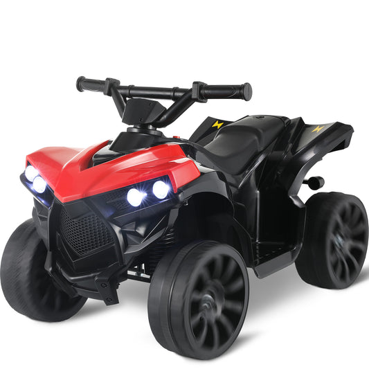 Arlopu 6V Kids Ride On ATV Electric 4-Wheeler Ride on Car with Music, Headlights, Pedal Accelerator