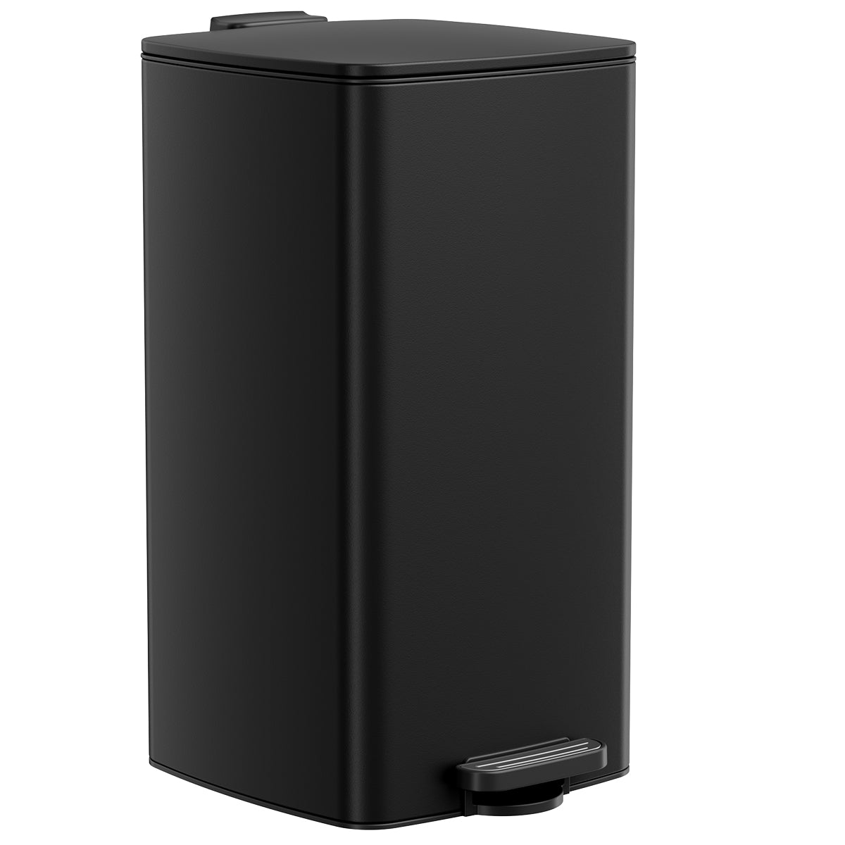 Arlopu Trash Can, 8 Gallon Stainless Steel Step Kitchen Garbage Can with Step Pedal and Soft-Close Lid, Silver