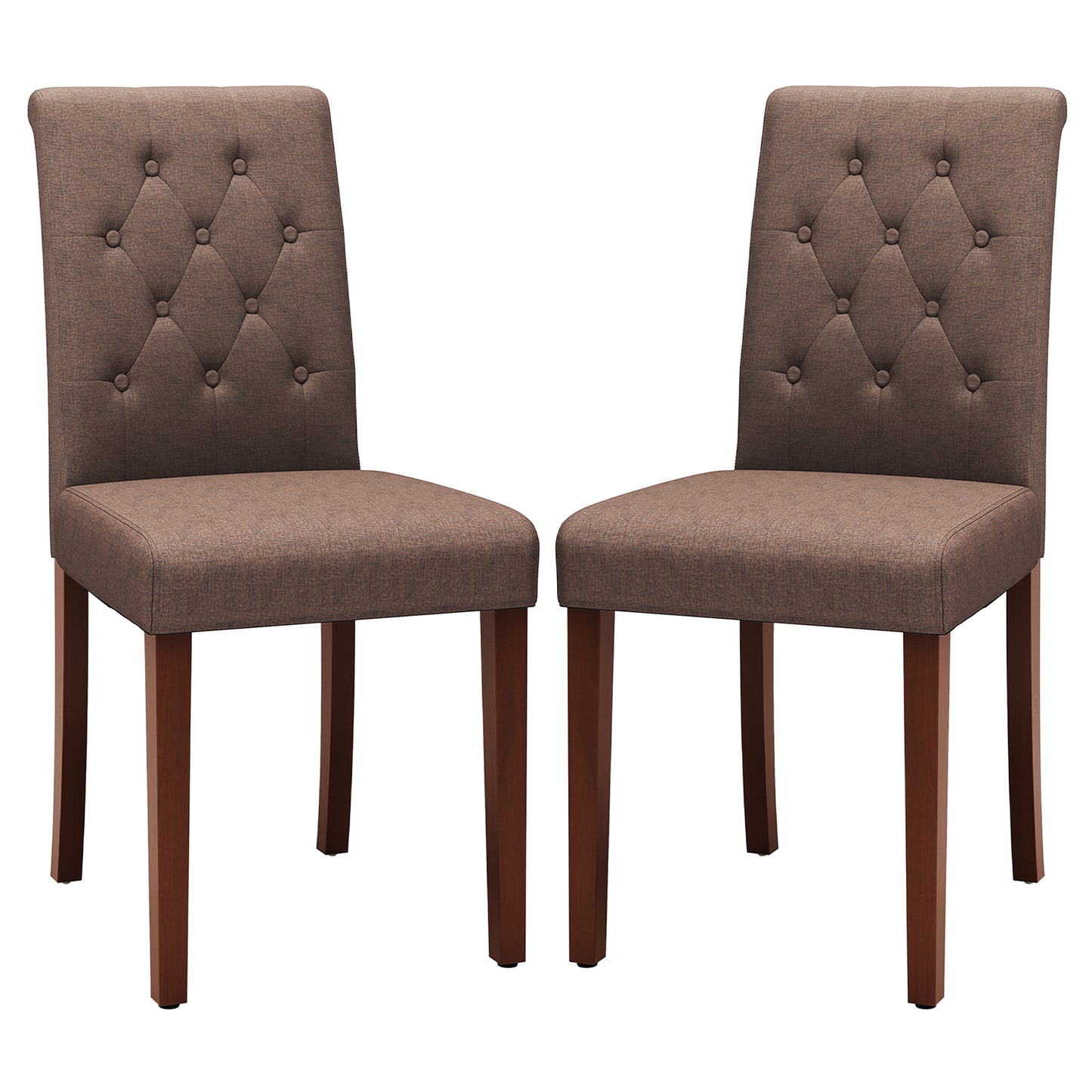 Arlopu Upholstered Dining Chairs Set of 2, Button Tufted Dining Chairs, Solid Wood Legs, Modern Armless Side Chairs for Dining Room & Kitchen