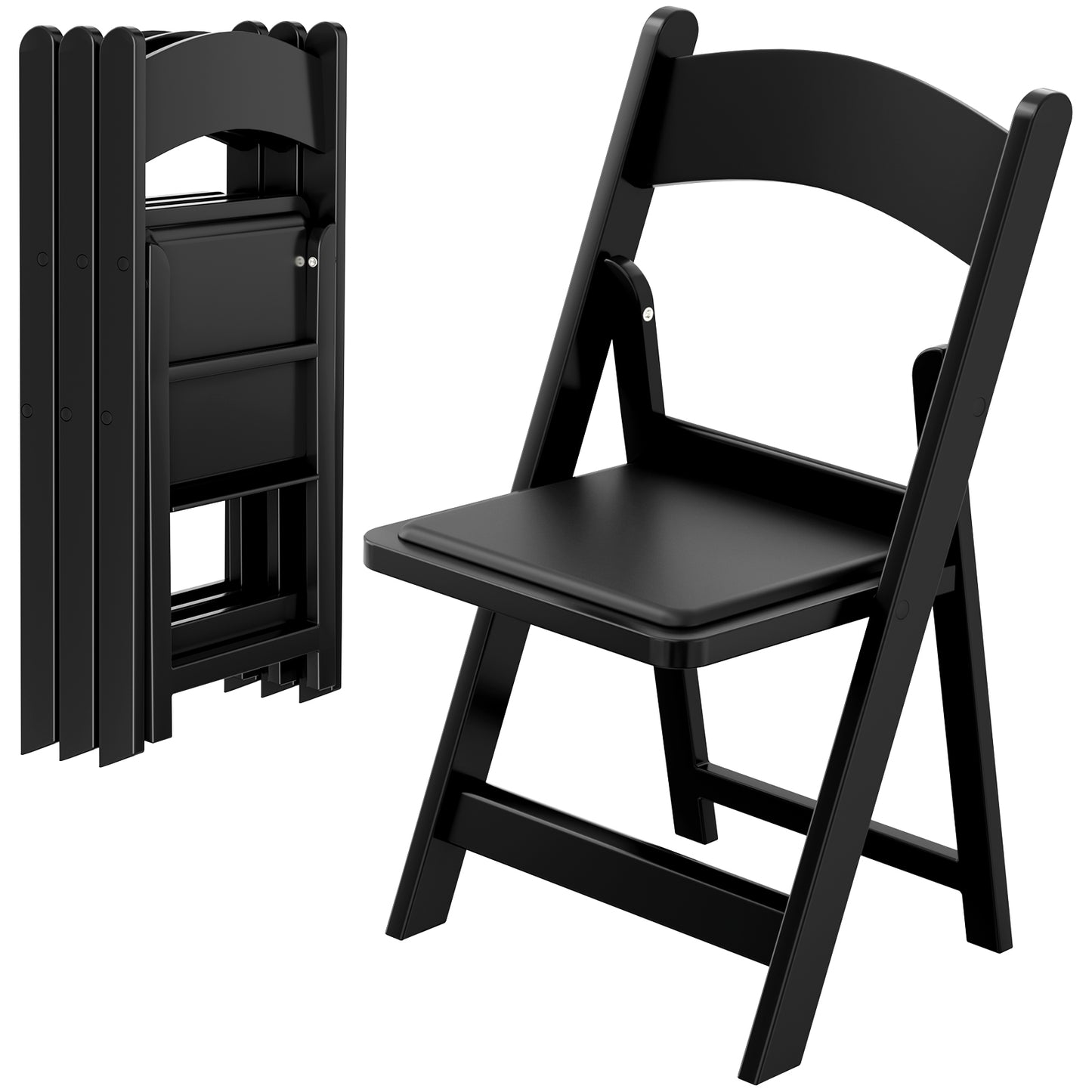 Arlopu 4pcs Resin Folding Chairs with Padded Seats, Indoor/Outdoor Folding Chairs, Comfortable Foldable Chairs for Wedding, Party, Restaurant, 1000lbs Capacity
