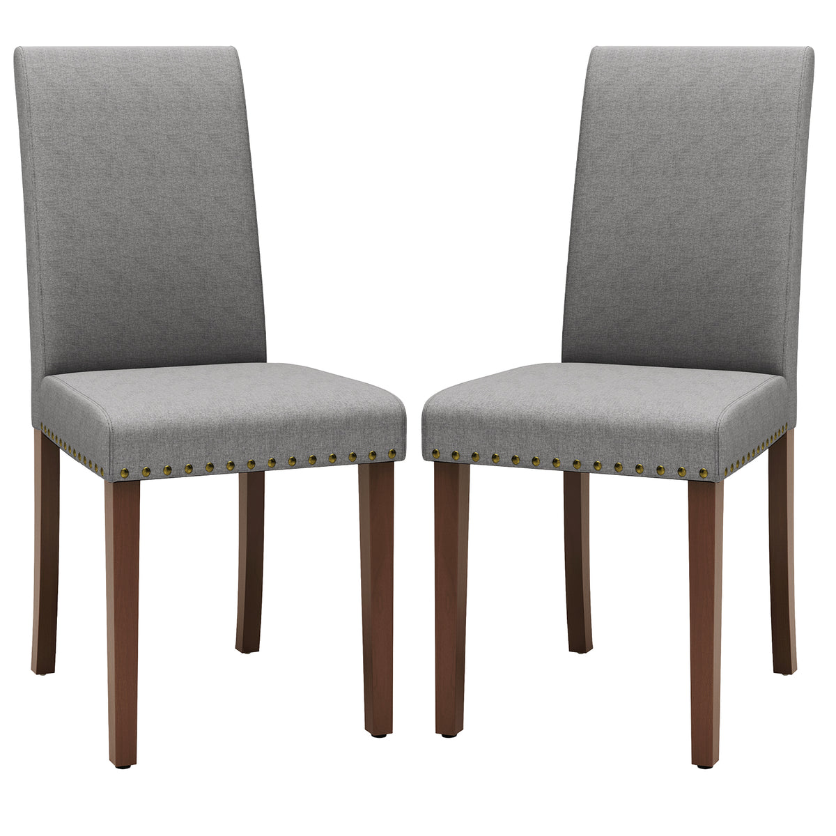 Arlopu Dining Chairs Set of 2, Upholstered Parsons Dining Chairs with Nailhead Trim, Solid Wood Legs & Padded Seat, Side Chair for Kitchen, Dining Room, Living Room