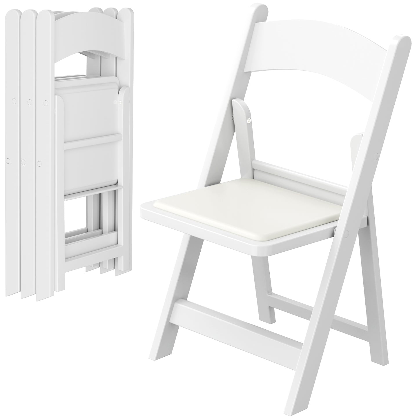 Arlopu 4pcs Resin Folding Chairs with Padded Seats, Indoor/Outdoor Folding Chairs, Comfortable Foldable Chairs for Wedding, Party, Restaurant, 1000lbs Capacity