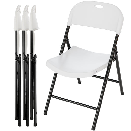 Arlopu 4/6/8/10/12/16/20 Pack Commercial Plastic Folding Chairs Stackable Wedding Party Chairs Portable Chairs for Outdoor Indoor, 350 lbs Capacity