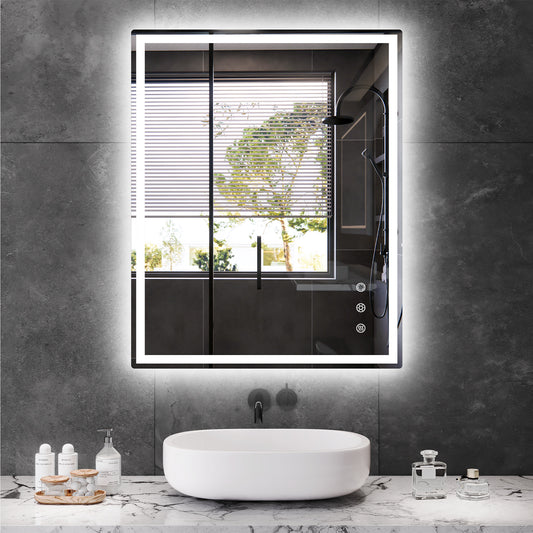 Arlopu Bathroom LED Mirror, LED Vanity Mirror for Bathroom with Lights, Anti Fog, Wall Mounted (Horizontal/Vertical)