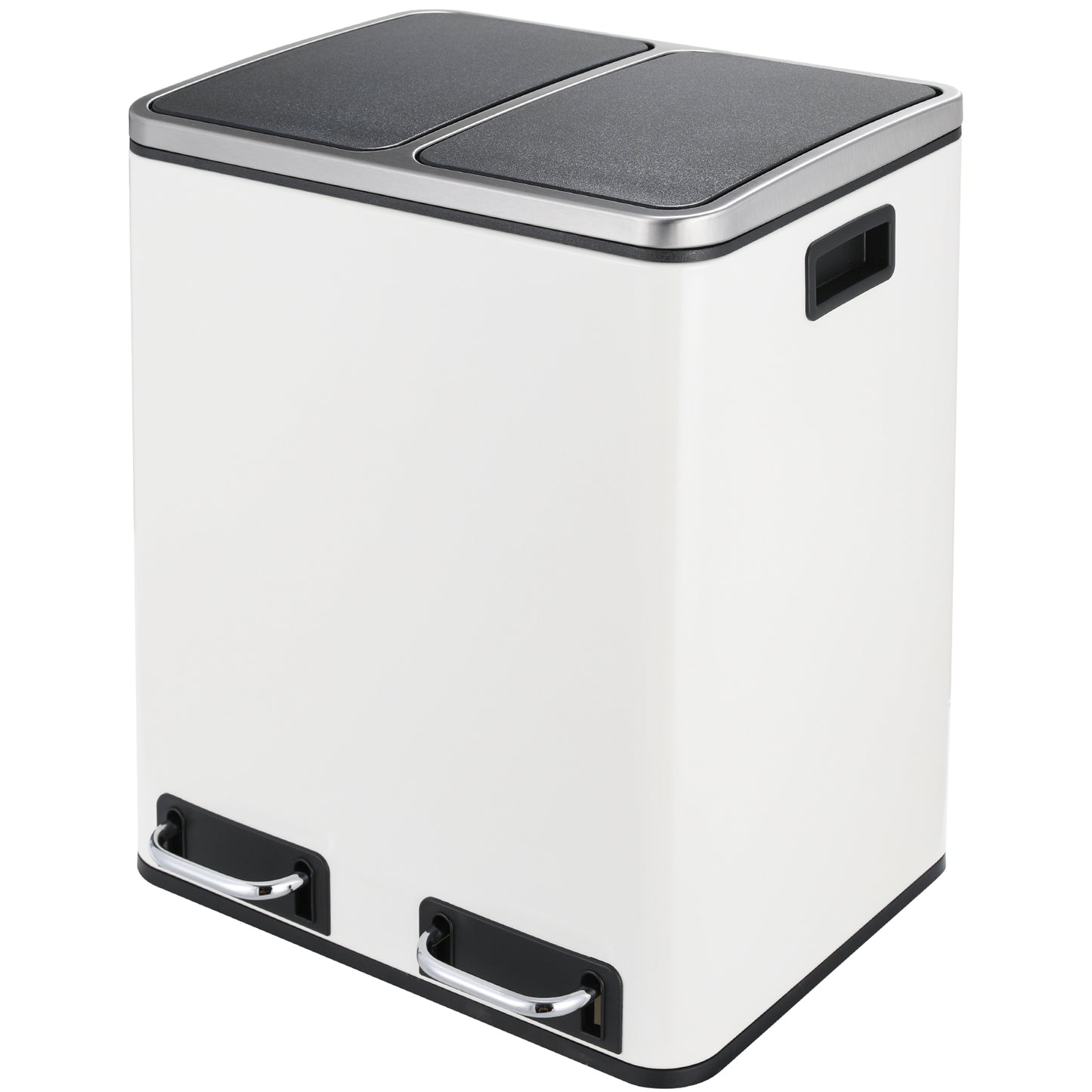 Arlopu 2 x 4 Gallon Dual Trash Can Stainless Steel Kitchen Garbage Can