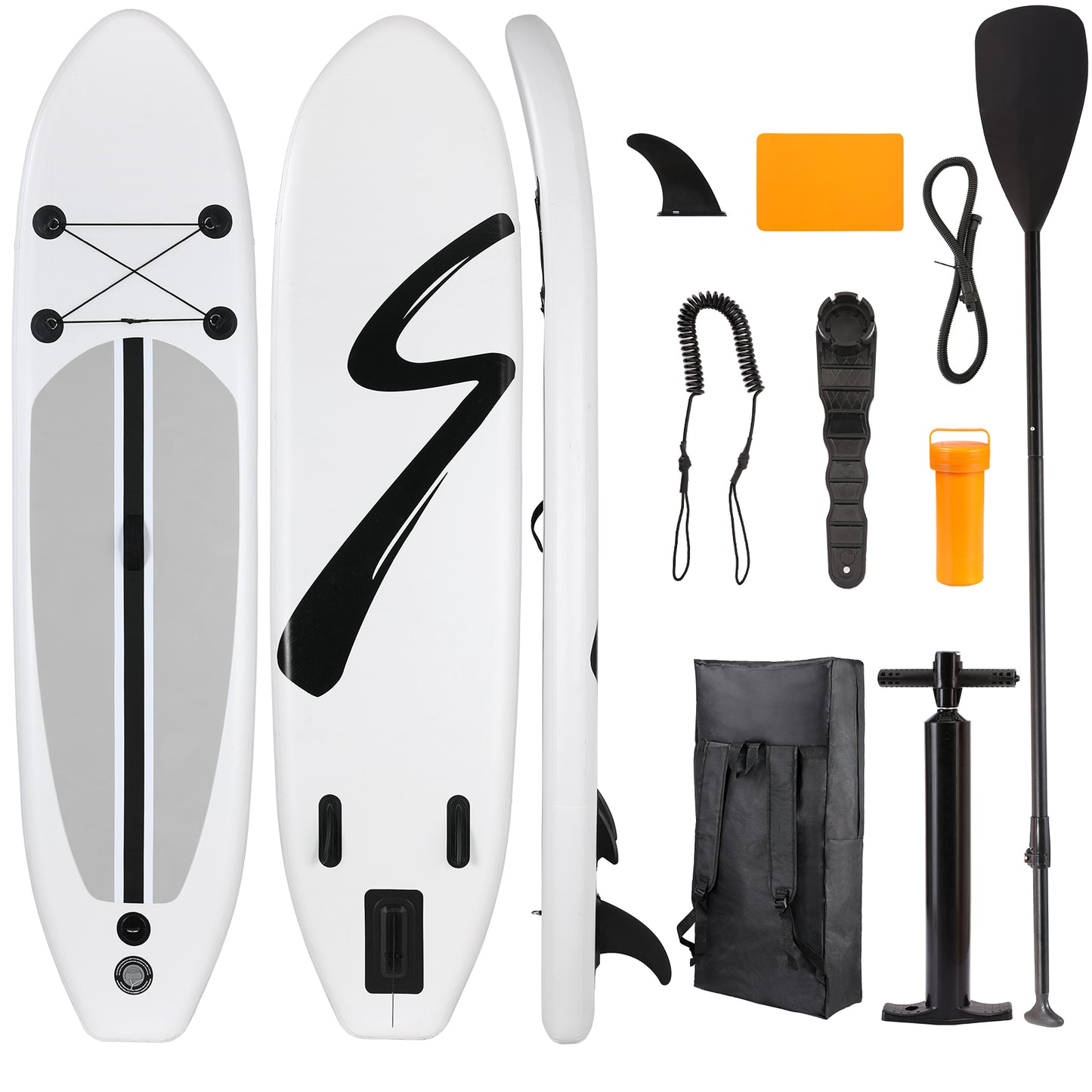 Arlopu 10FT Inflatable Stand Up Paddle Board, 3 Fins Paddleboard with Full SUP Accessories